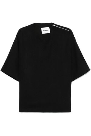 Black textured T-shirt JIL SANDER | J22GC0199J20258001